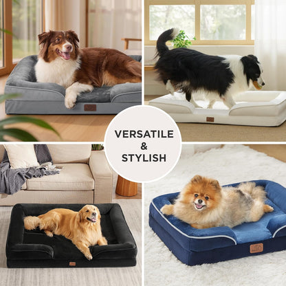 Cama Ortopédica para Perros de Tamaño Mediano - Cama Lavable e Impermeable para Perros Pequeños y Medianos y Gatos, Sofá Cómodo Tipo Sillón para Gatos con Funda Removible y Lavable, Cama para Mascotas con Base Antideslizante, Gris, 28