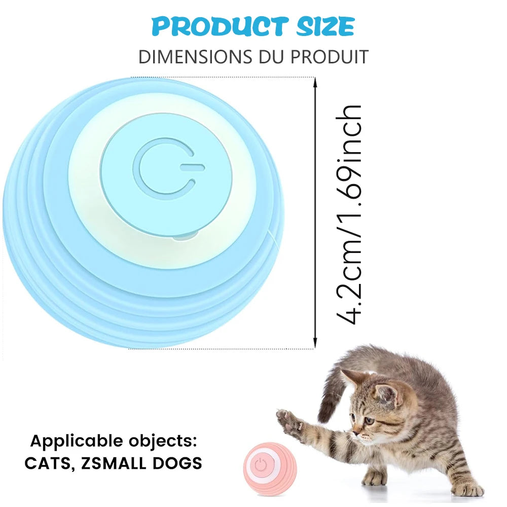 Pelota Interactiva Eléctrica para Gatos, Juguete Inteligente con Rodamiento Automático para Gatos, Pelota Giratoria Inteligente, Accesorios de Juego para Gatos.