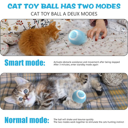 Pelota Interactiva Eléctrica para Gatos, Juguete Inteligente con Rodamiento Automático para Gatos, Pelota Giratoria Inteligente, Accesorios de Juego para Gatos.