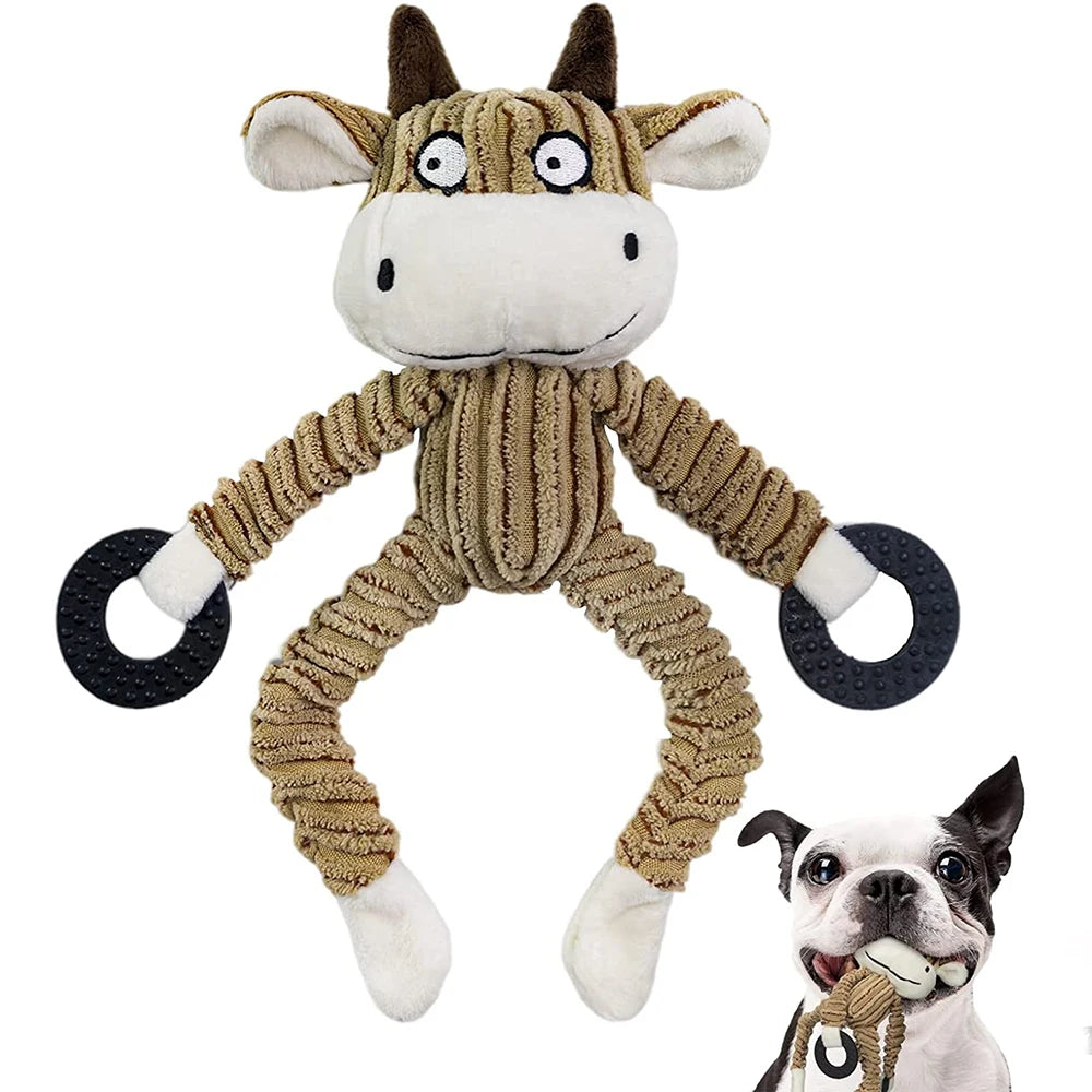 Juguetes de Peluche con Sonido para Cachorros, Juguetes Masticables para Cachorros en Dentición y Entrenamiento, Juguetes para Perros Pequeños, Juguete Interactivo con Forma de Mono para Perros Lindos.
